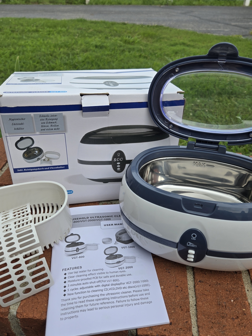 Ultrasonic Cleaner Jewelry Watch Glasses Coin Cleaning Machine Stainless Steel